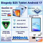 Android 17 Tablet with Keyboard, Octa-Core, Gemini AI+SI, 8000mAh Battery
