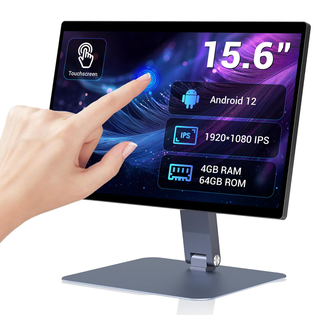 15.6" All-in-One Industrial Panel PC, Android 12 Fanless Tablet RK3399 4GB RAM/64GB ROM, Rugged Embedded Touchscreen Computer 1920 * 1080 IPS，WiFi 5 Bluetooth 4.2 for Automation/Kiosk/Bar/Warehouse