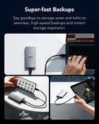 Lexar ES3 512GB Portable SSD Silver, USB 3.2 Gen 2 up to 1050MB/s