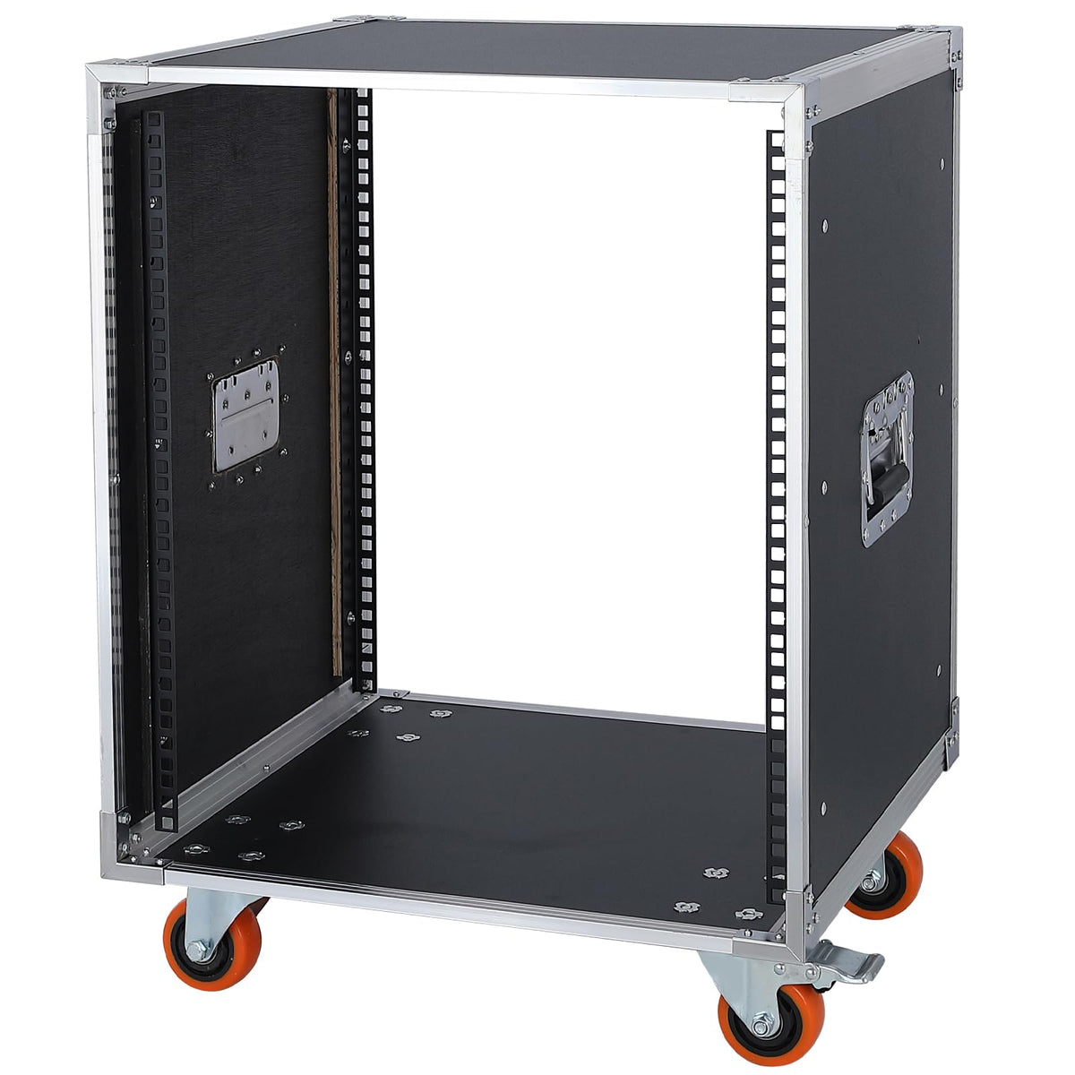 AV Gear Rack 6U Home Audio & Video Stage Stereo Equipment Storage Cabinet Stand On Wheels - Mobile Floor Standing - 6U 19in Server IT Network Data Devices Storage Rack Cabinet