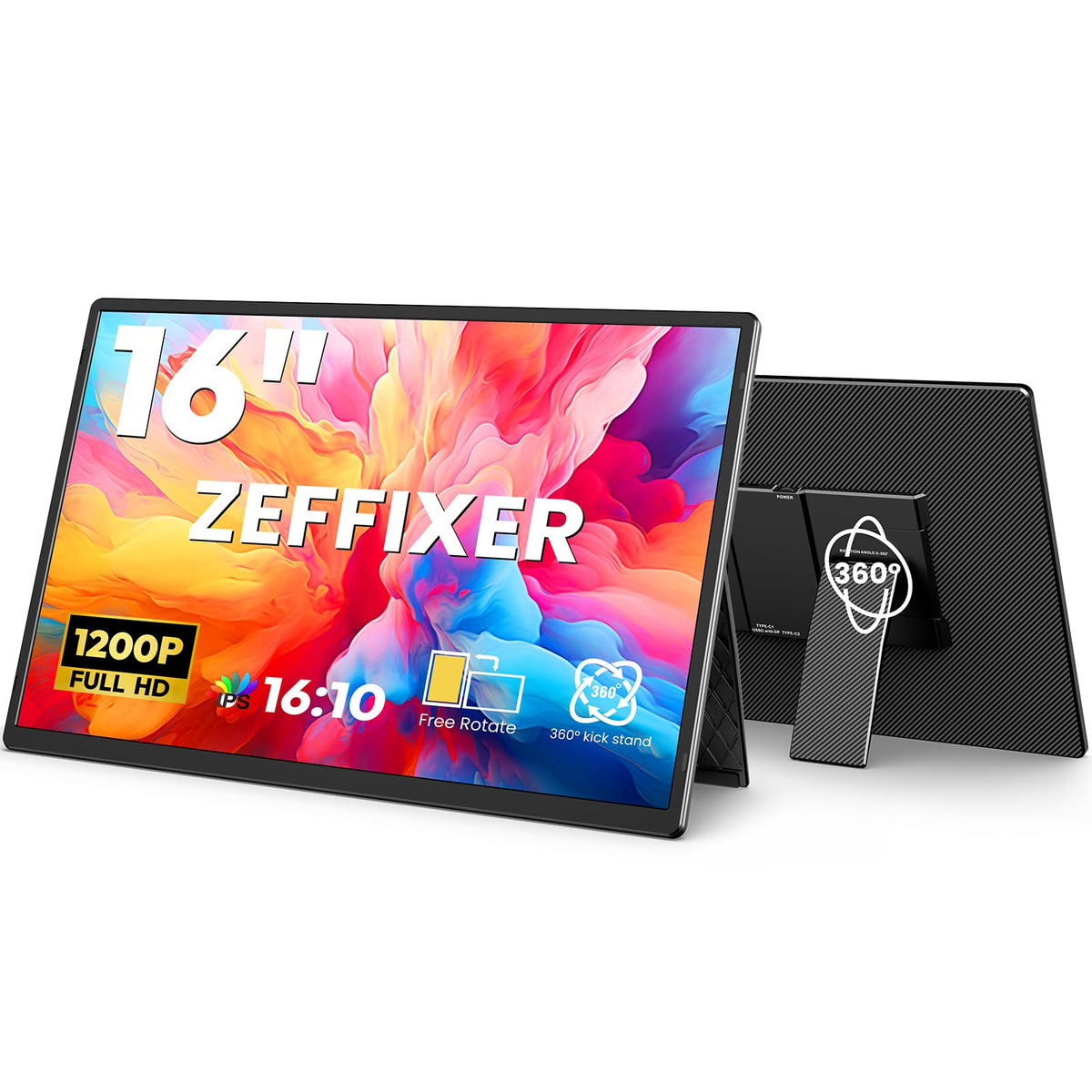 15.6" Triple Laptop Screen Extender, 1080P FHD Ultra-Slim Portable Monitor