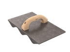 Bon Rumble Strip Hand Float 13 1/2 in. x 7 1/4 in. Cast Aluminum Concrete Float with Wood Handle, 1 in. Radius Wave Pattern Tool for Highway Shoulder and Median Work