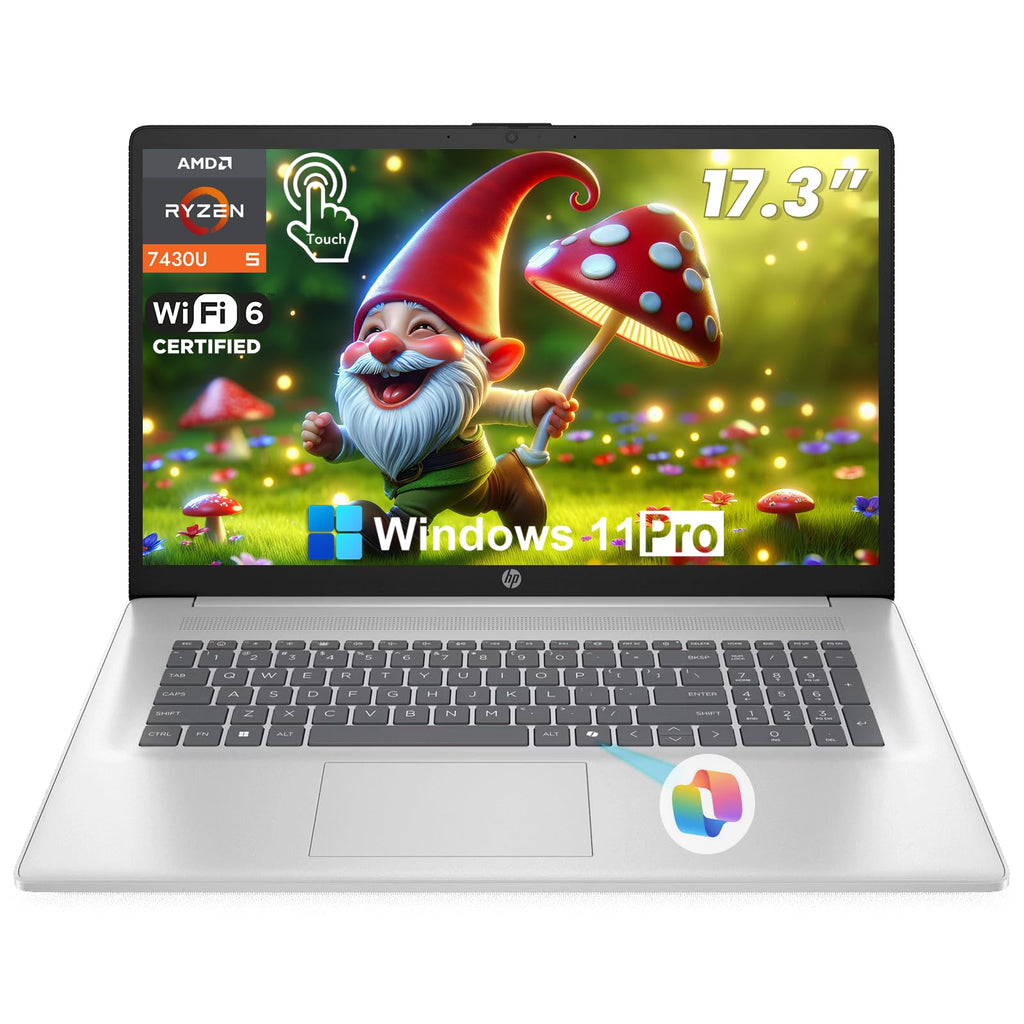 HP 17-inch Touchscreen Laptop Computer 2025, w/Laptop Accessories, 64GB RAM, 2TB SSD, 17.3" HD+ Touch IPS Display, AMD Ryzen 5 7430U, Win 11 Pro, Copilot AI, HDMI, Wi-Fi 6