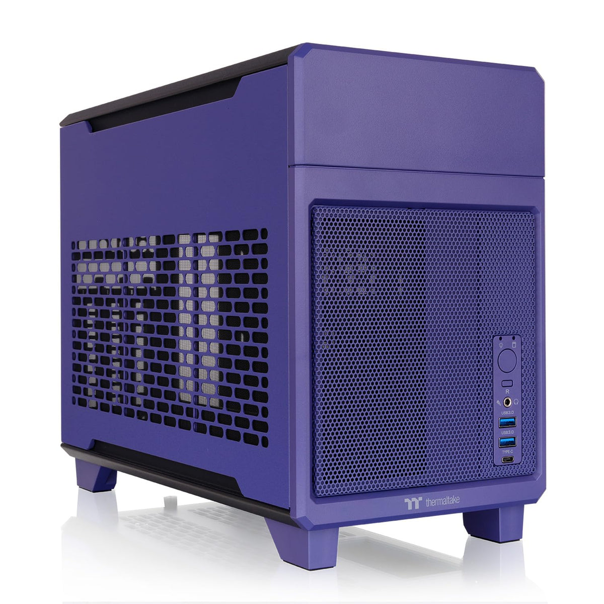 Thermaltake TR100 SFF Chassis; mITX Support; 18.9 Liters; PCIe 4.0 Riser Cable Included; 360mm GPU Clearance; 280mm Radiator Support; Removable PCIe Bracket; Gravel Sand; CA-11A-00SGNN-00