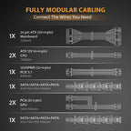 darkFlash PMT1250 Fully Modular Power Supply ATX 3.1& PCIe 5.1 Ready, 12VHPWR Cable Included, 100% Japanese 105°C Capacitors, 80 Plus Gold Gaming PSU, Compact 150mm Size, 5 Year Warranty(Black)