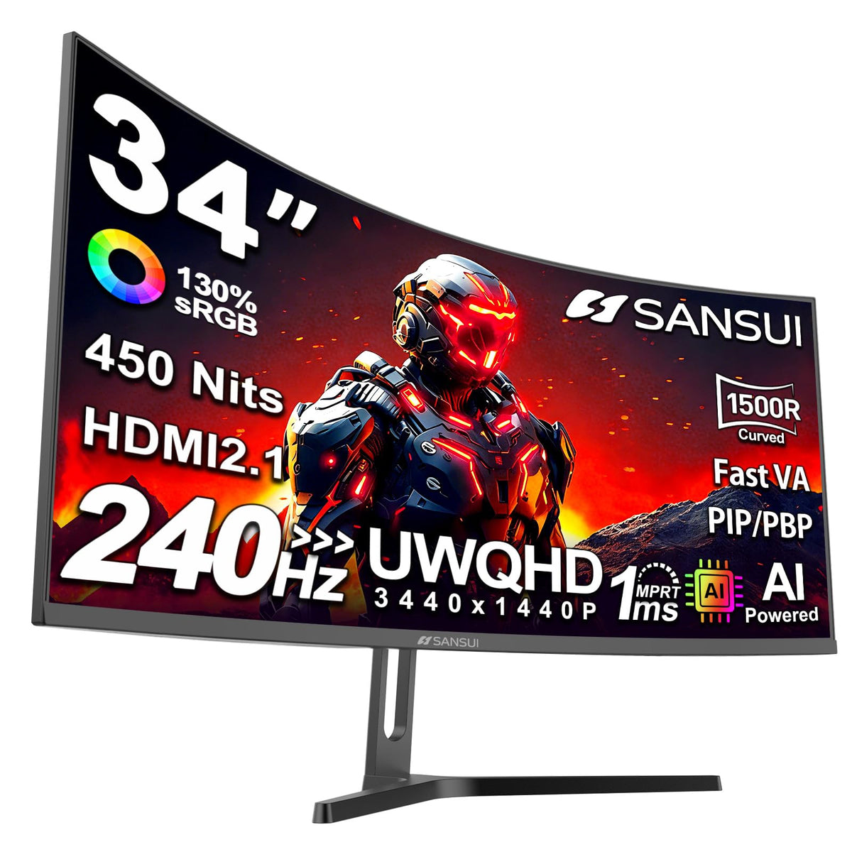 SANSUI Gaming Monitor 27 inch 1440p 200Hz 180Hz Computer Monitor