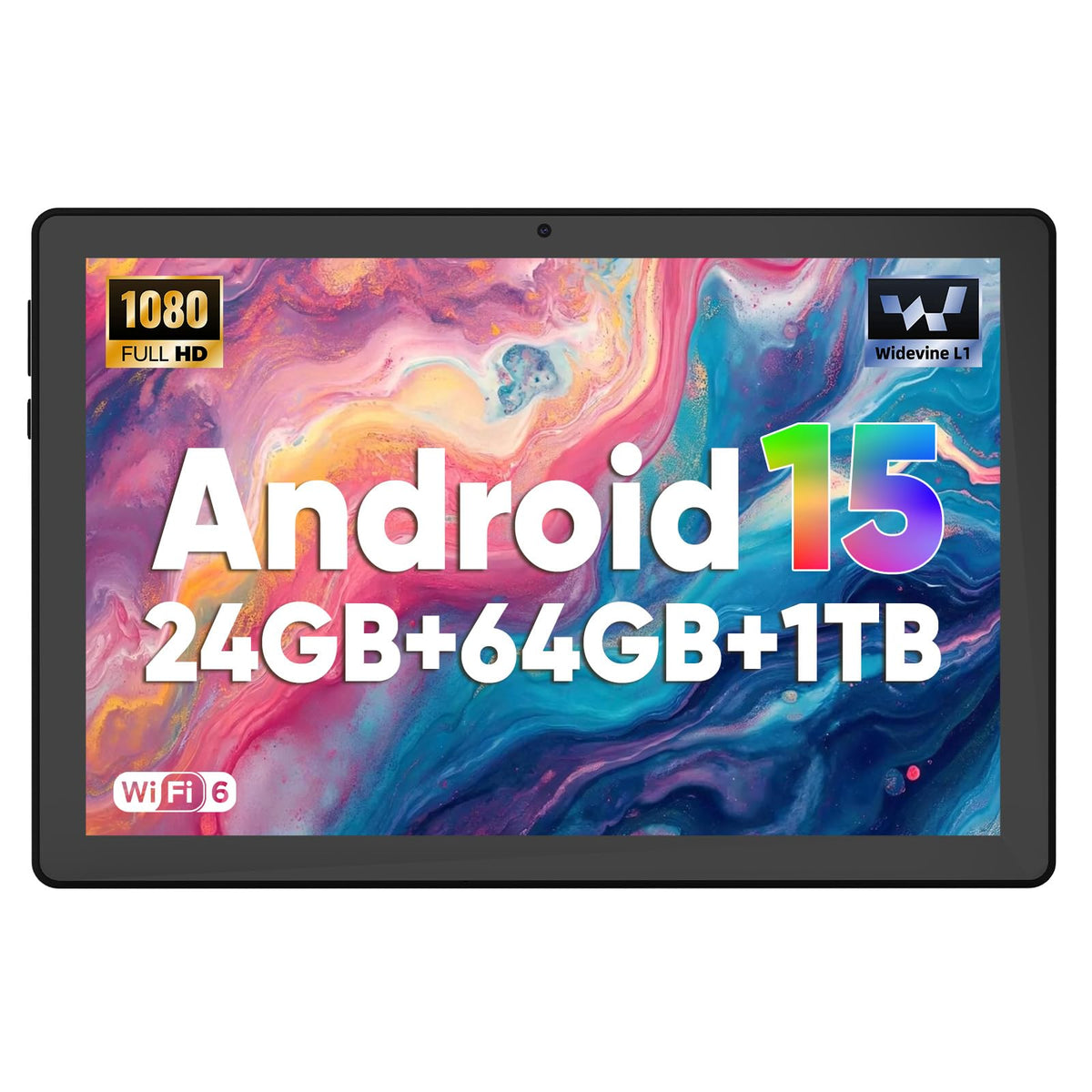 Android 16 Tablet 10 Inch, 24GB RAM 64GB ROM 1TB,HD IPS,Fast WiFi 6, BT 5.4