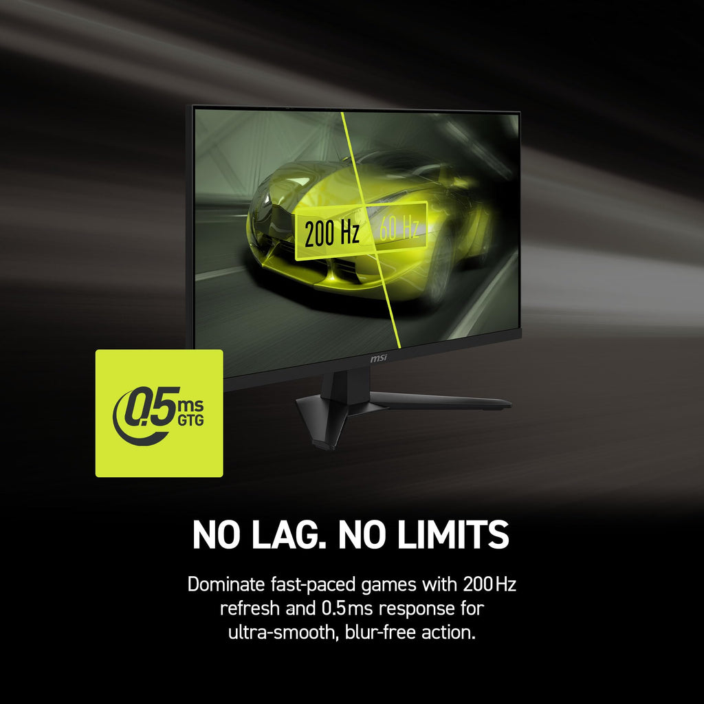 msi MAG 274QF E20 27-inch 2560 x 1440 (WQHD) Gaming Monitor, 200Hz, AMD FreeSync Premium, NVIDIA G-SYNC Compatible, HDR Ready, HDMI, VGA Port, VESA, Tilt, 0.5ms, Black