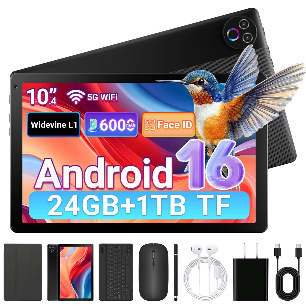 Tablet, Android 16 Tablet, 24GB+64GB+1TB TF, Tablet with Keyboard