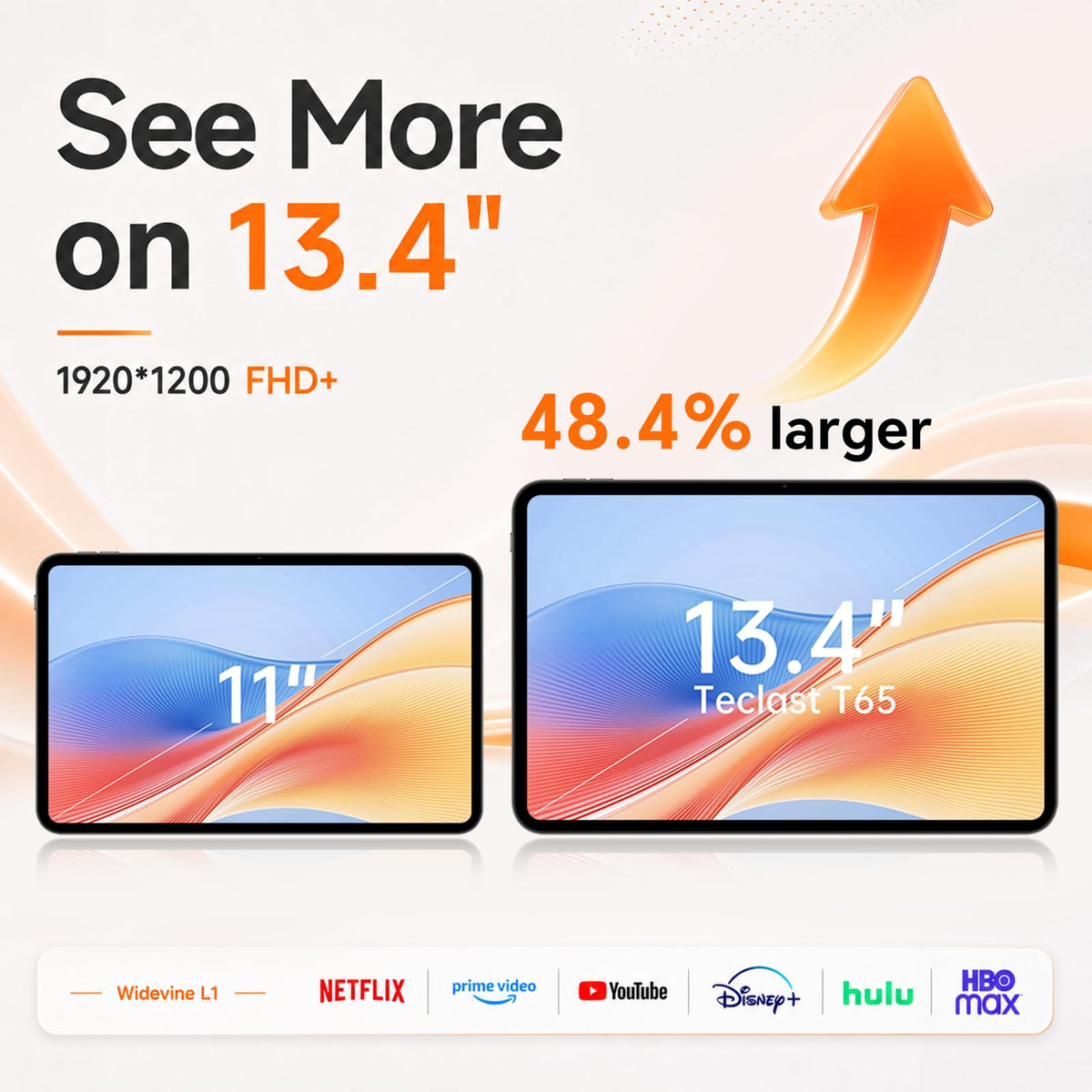 TECLAST 13 inch Android 16 Tablet 20GB RAM 128GB 120Hz Gaming Tablet 4G LTE