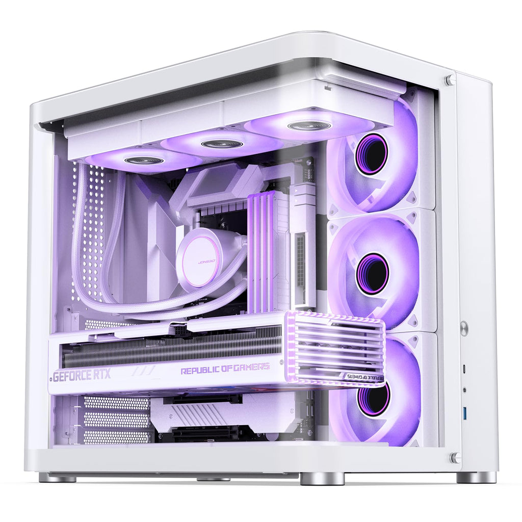JONSBO TK-4 Black ATX PC Case,Separated Cabinet Mid Tower Computer Case,Bi-Bent Surround View Glass,Aluminum Alloy, Support Micro/ATX, SP Back-Connect(BTF) MB /460GPU/200PSU,Type-C Jack, Black