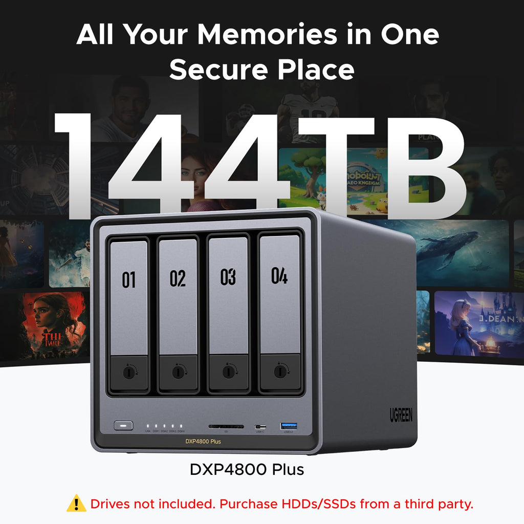 UGREEN DXP4800 Plus 4-Bay NAS for Families, Creators & Small Teams