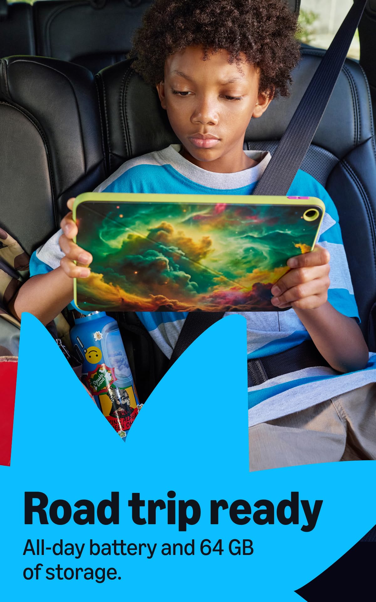 Amazon Kids Tablet 11 (newest model), Ages 6-12, 11" 2.5K display, 8GB RAM, Includes 1-year Kids+ content subscription, Parental controls, and Stellar Swirl slim hard case