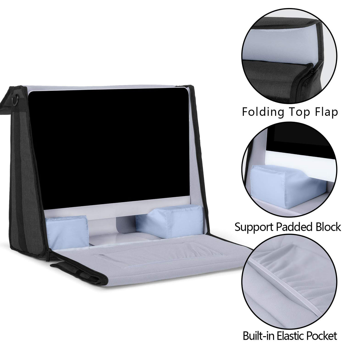 Damero Carrying Case Tote Bag for 21.5" Desktop Computer, Black
