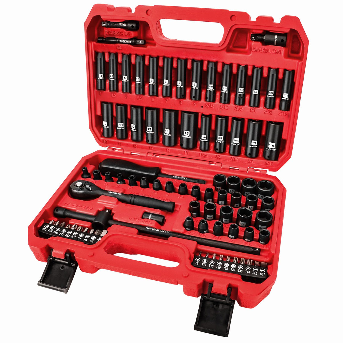 160Pc Mechanics Socket Set 1/2 1/4 3/8" Drive Metric