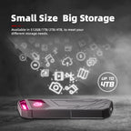 KingSpec Z5 1TB External SSD - 2100MB/s, Portable Solid State Hard Drives with RGB Light, Zinc Alloy Case, USB 3.2 Gen2x2 Interface, Compatible with Mobile Phone/PS4/Laptop/TV/PC (1TB)