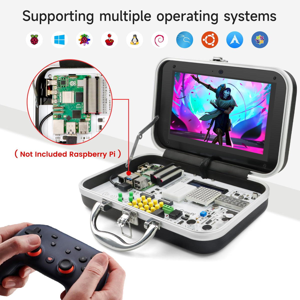 ELECROW CrowPi Case Kit for Raspberry Pi 5, 9-Inch Display