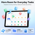 Android 16 Tablet 10.1 Inch, 26GB RAM 128GB ROM, 1TB Expandable, 5GHz WiFi