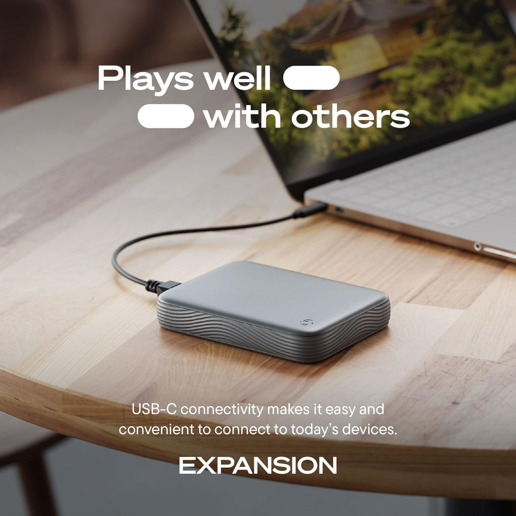 Seagate 4TB Expansion Portable Hard Drive | MicroB to USB-C (STNN4000400)