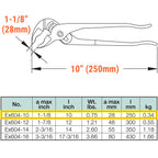CS Unitec | Non-Sparking Pliers | Groove Joint | 10 in. | Max 1-1/8 in. | TUV Certified | Aluminum Bronze | Non-Magnetic | Corrosion Resistant | EX604-10A