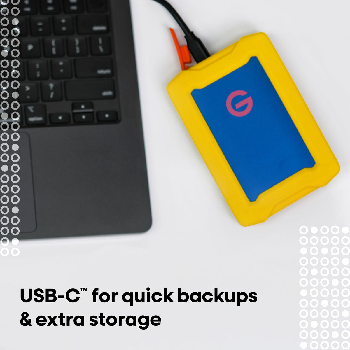 Western Digital 1TB G-Drive ArmorATD Rugged, Durable Portable External HDD, Up to 130MB/s, USB-C (5Gbps), USB 3.2 Gen 1 – SDPHE1G-001T