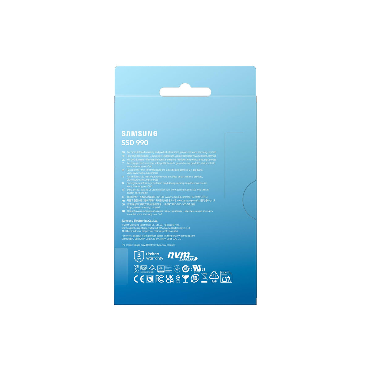 Samsung Internal SSD 990 1TB, Read/Write Speeds Up to 7,150/6,450 MB/s