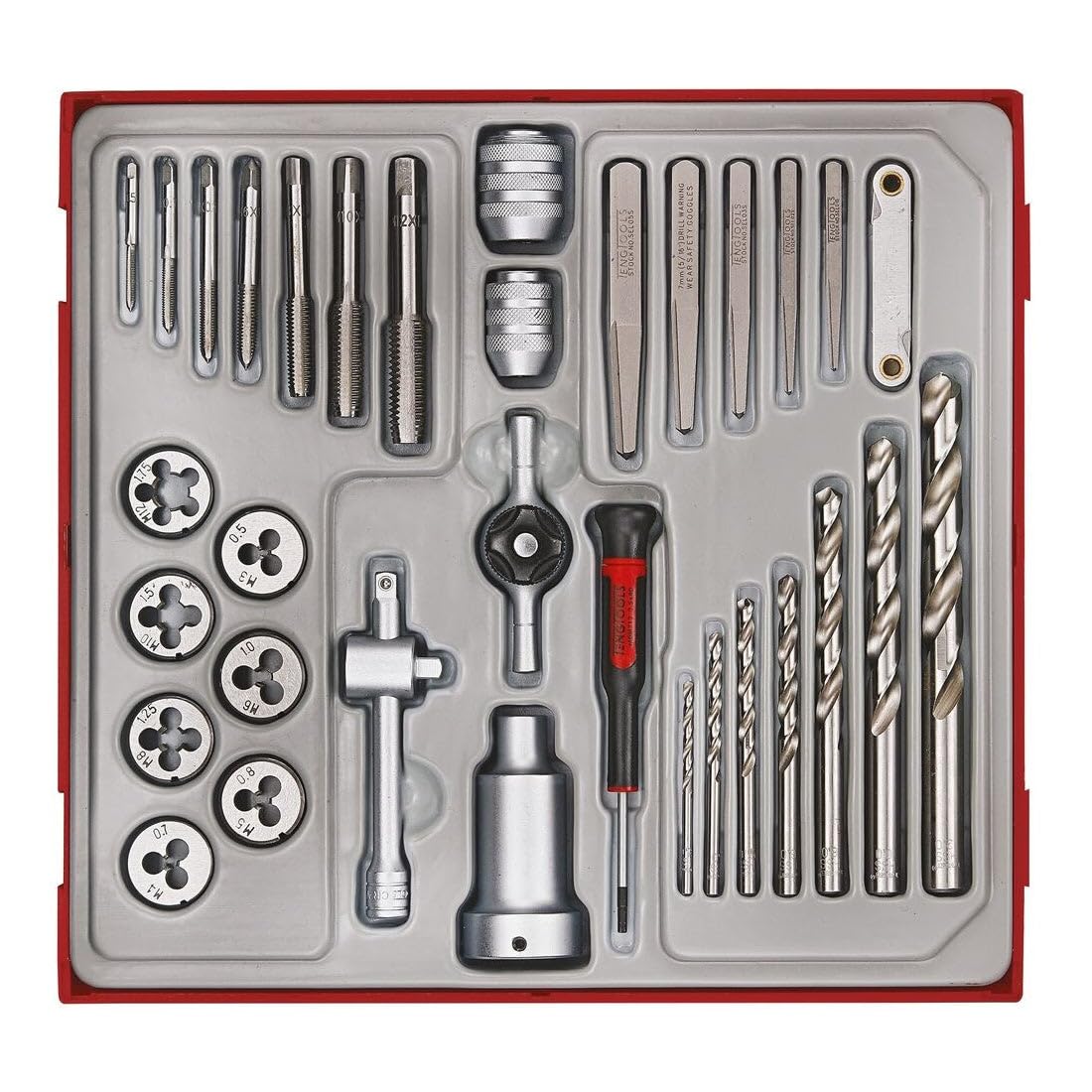 Teng Tools 34-Piece Metric Tap and Die Set M3-M12 TT2 Tray - TTDTD34