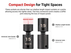 TEKTON 3/8 Inch Drive Universal Joint Impact Socket Set | SID97003