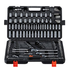 VEVOR Mechanics Tool Set, 308-Piece Mechanic Tool Kit, 1/4 in, 3/8 in, and 1/2 in Drive, SAE and Metric Socket Set, Wrenches, Screwdriver Bits, Accessories, and Storage Case, for Automotive Repair