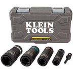 Klein Tools Impact Socket, Metric, 1/2-Inch Drive, 12-Point Deep Sockets