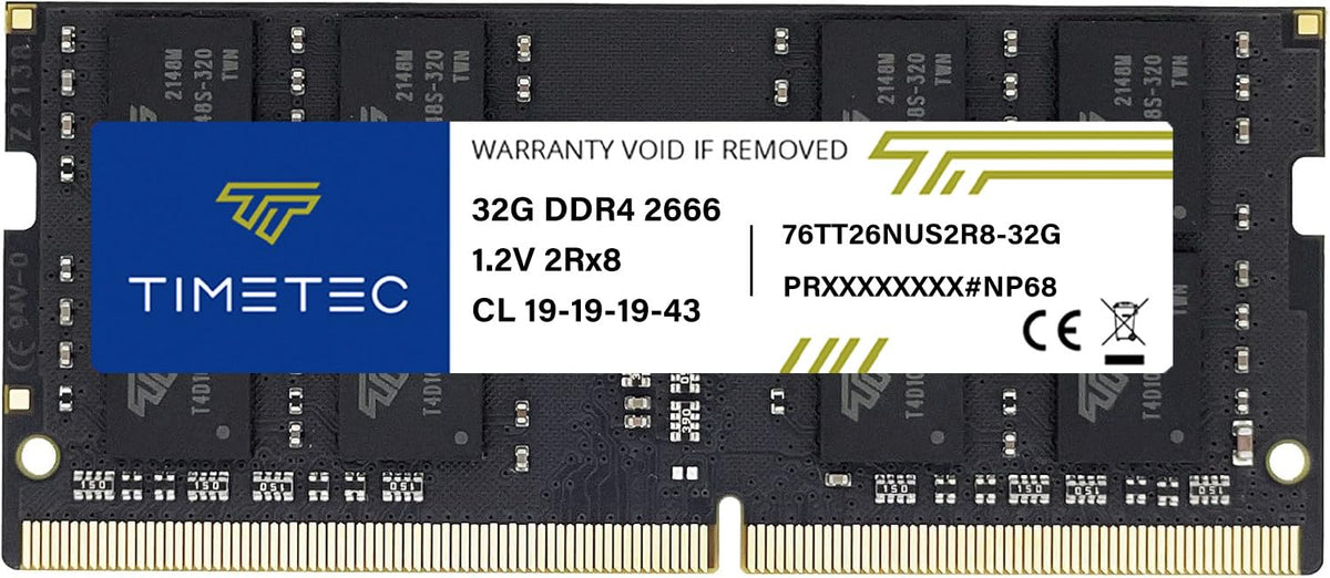 Timetec Elite 32GB KIT (2x16GB) DDR4 2666MHz (PC4-2666V) PC4-21300 SODIMM Laptop RAM – 260-Pin 1.2V CL19 Non-ECC Unbuffered Memory Module for Laptop, Notebook, Mini PC, All-in-One