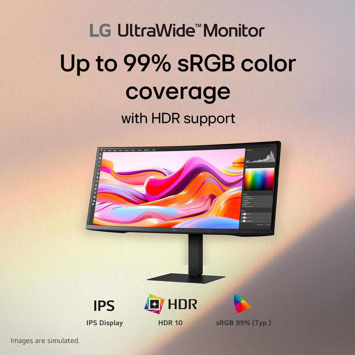 LG 34U650A-B 34-inch UltraWide IPS WQHD 100Hz HDR10 Curved Monitor, Black