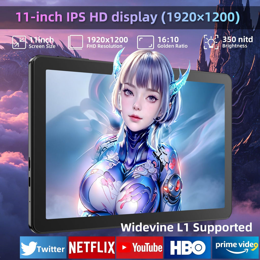 11 inch Tablet with Keyboard,Android 16 Tablet with Octa Core Processor