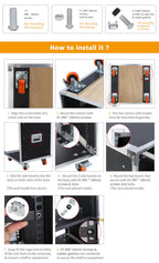 AV Gear Rack 6U Home Audio & Video Stage Stereo Equipment Storage Cabinet Stand On Wheels - Mobile Floor Standing - 6U 19in Server IT Network Data Devices Storage Rack Cabinet