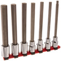 Wright Tool 1/2" Dr. 7 Pc. Hex Bit Socket Set - Long Length, 1/8" - 5/8"