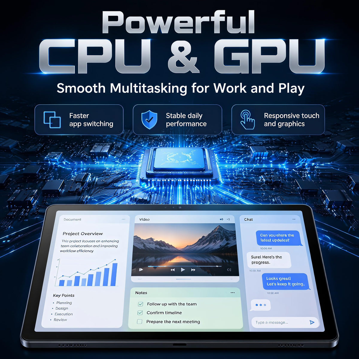 Android Tablet 11 inch with Octa-Core Processor, 36GBRAM+128GB Storage