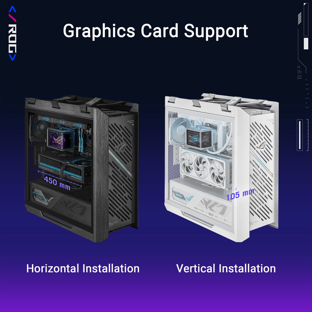 ASUS ROG Strix Helios II EATX Gaming PC case, with Dual Tempered Glass Side Panels, Support for Graphics Cards up to 450mm, Graphics Card Braces, Support up to 420mm radiators, 2 Year Warranty