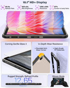 Ulefone Rugking Pad 2 Pro 4G Rugged Tablet(Built-in eSIM), Android 16, 16GB+128GB Octa Core, 10.1" Corning Display, 48MP Rear Camera, 10200mAh, Dock Charging, IP68/69K, NFC, Widevine L1 (Black)