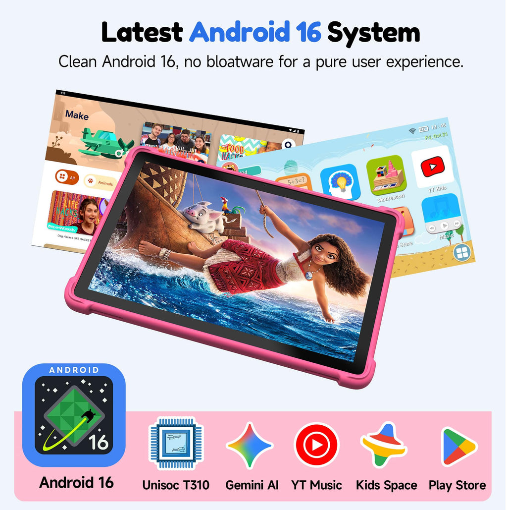 ALLDOCUBE Kids Tablet 10 Inch,Android 16 Tablet for Kids with Stylus & Case