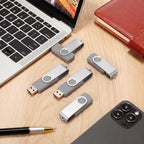 Kanayu 100 Pack 4gb USB 2.0 Flash Drives, Gray Swivel Thumb Drives