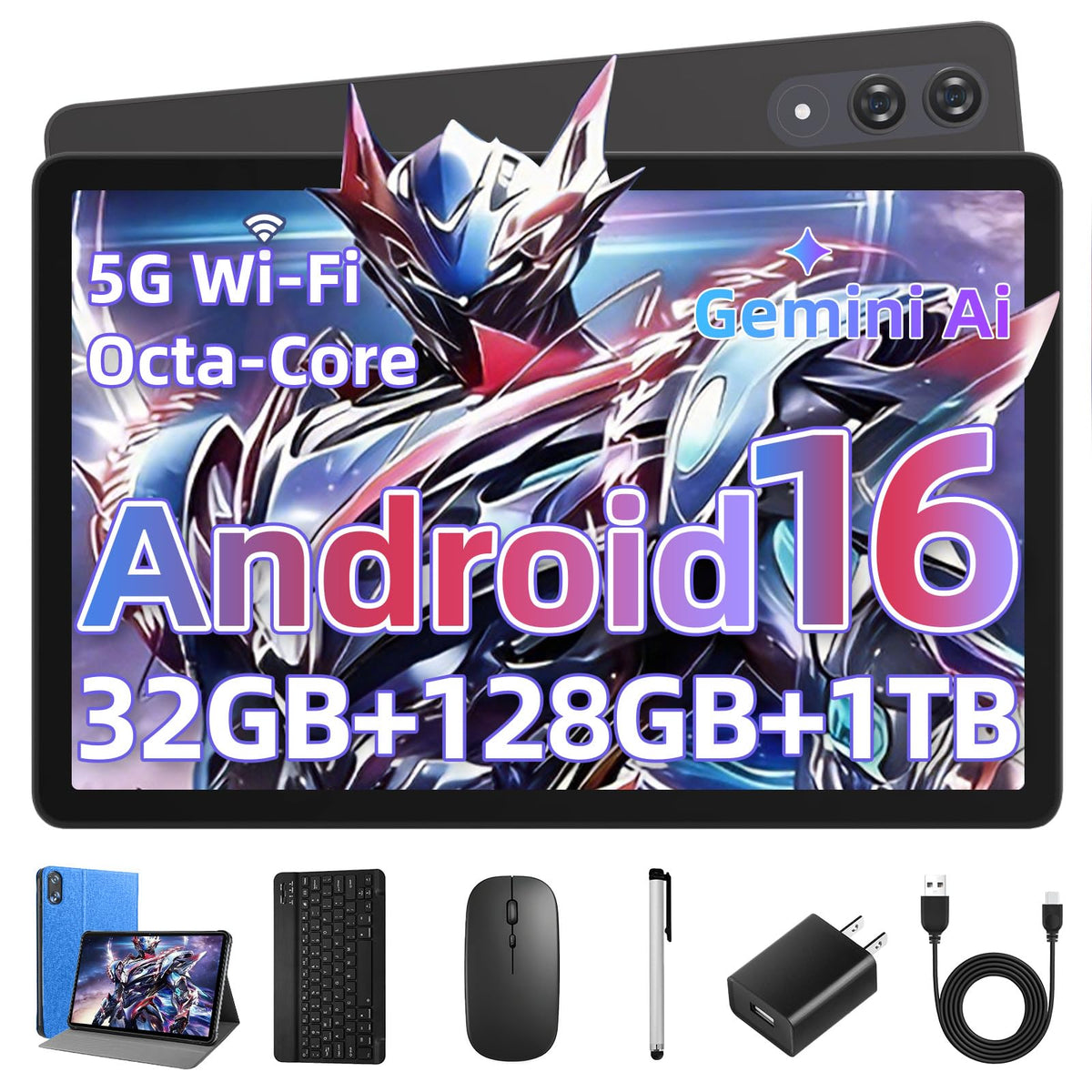 11 inch Tablet with Keyboard,Android 16 Tablet with Octa Core Processor
