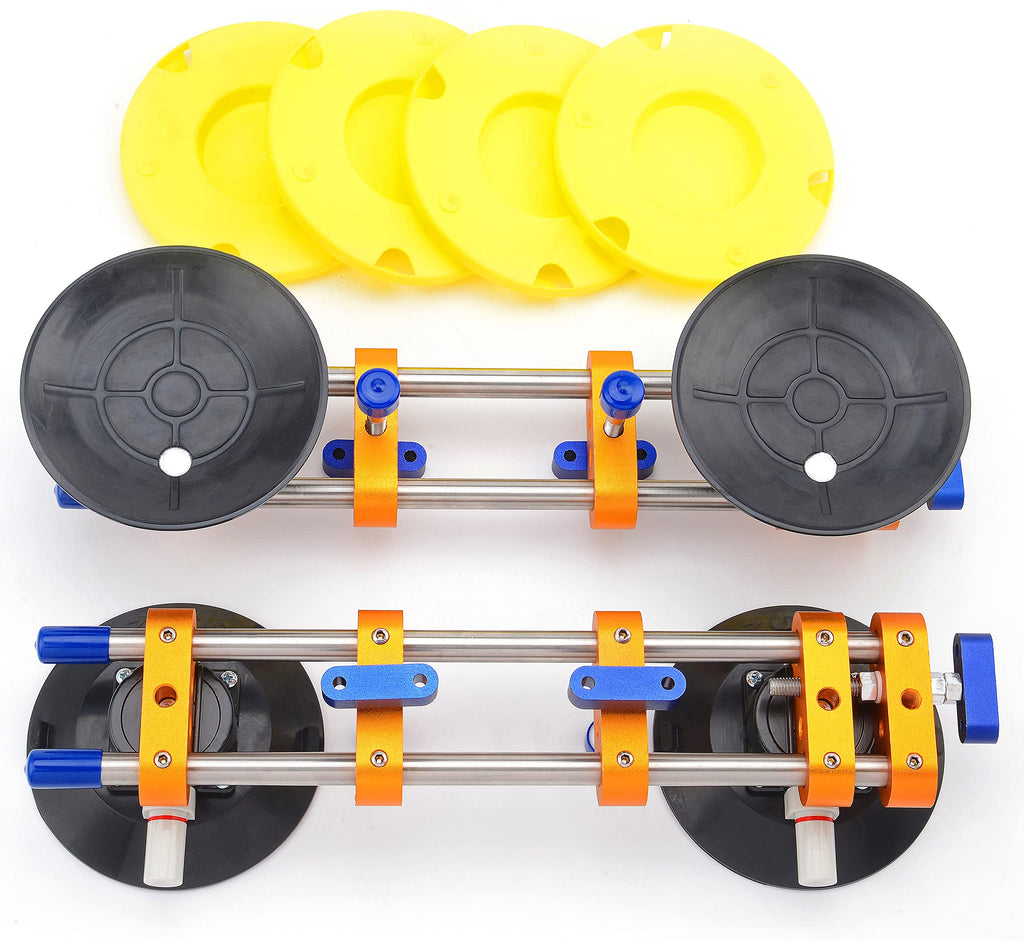 Seamless seam Setter with 6" Suction Cups for Seam Joining & Leveling/Professional Countertop, granite， Stone, Marble Slab Installation. (double pole 2 PCS)