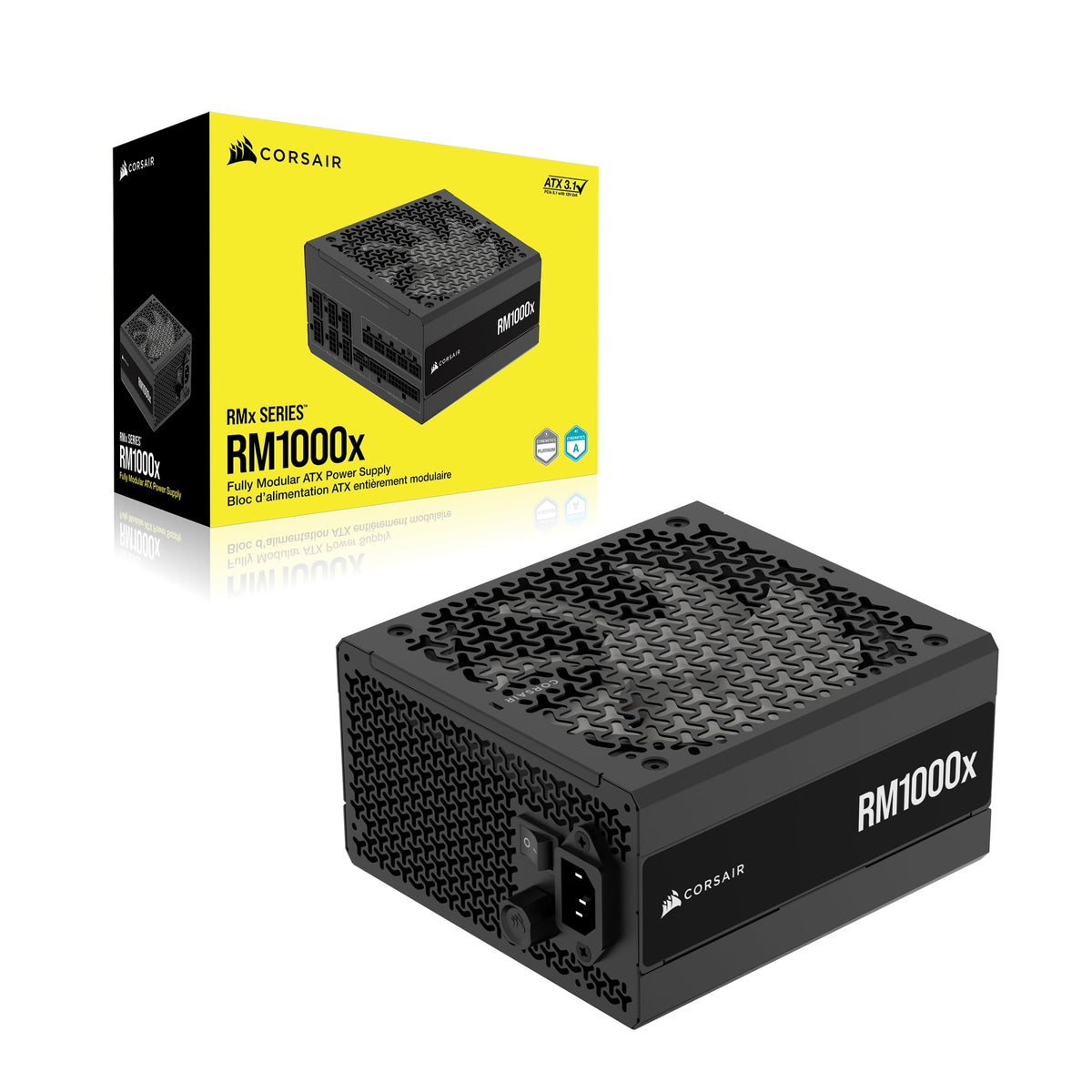 CORSAIR RM1000x ATX 3.1 PCIe 5.1 1000W Power Supply – Black