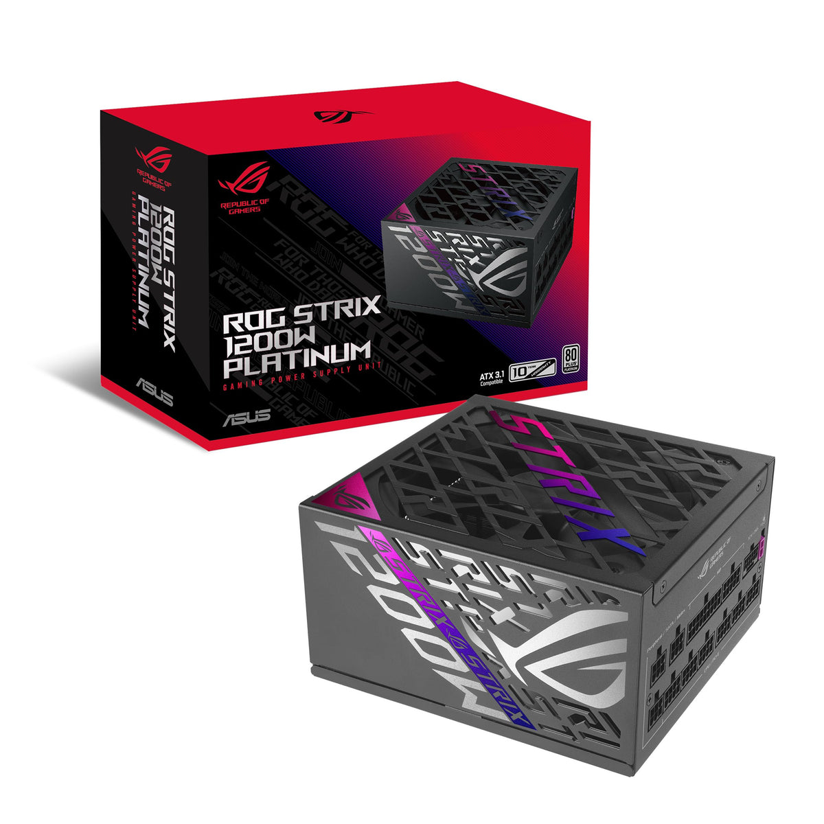 ASUS ROG Strix 1000W Platinum (Fully Modular Power Supply, 80 Plus Platinum Certified, ATX 3.1, Cybenetics Lambda A+, GaN MOSFET, GPU-First Intelligent Voltage Stabilizer, 10-Year Warranty)