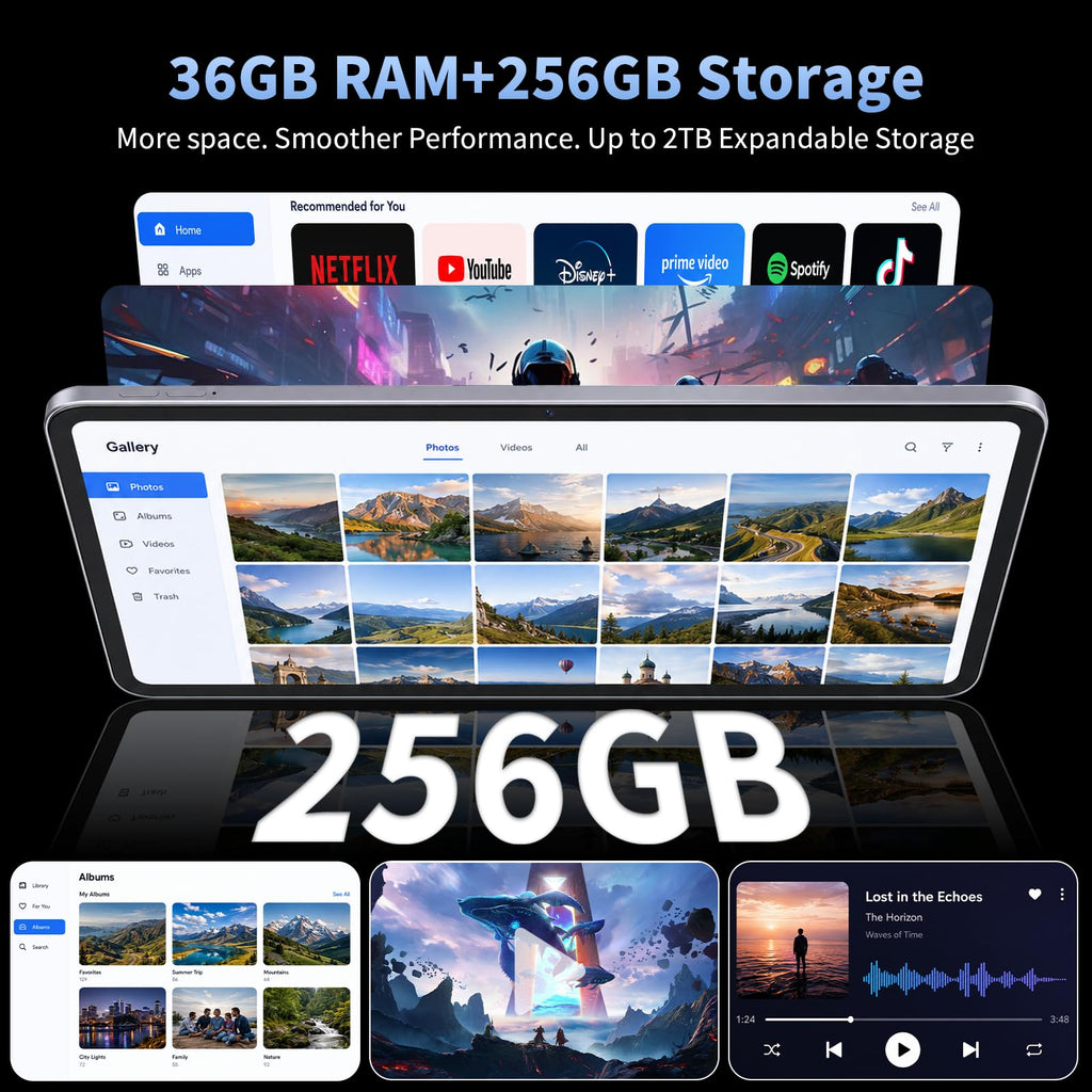 13.4‑inch Android 16 Tablet, 36GB RAM + 256GB ROM (Expand to 2TB)