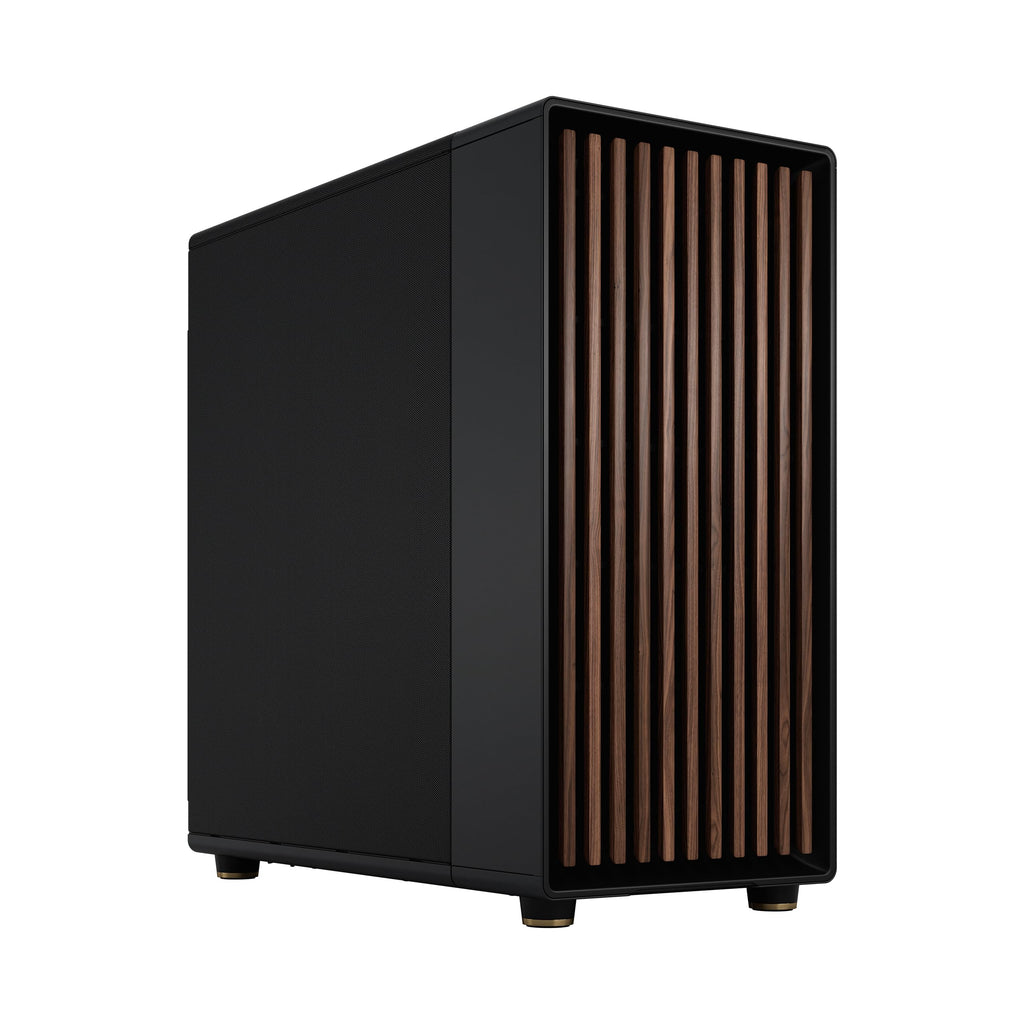 Fractal Design North Chalk White Tempered Glass Clear - Genuine Oak Wood Front - Glass Side Panel - Two 140mm Aspect PWM Fans Included - Type C USB - ATX Airflow Mid Tower PC Gaming Case