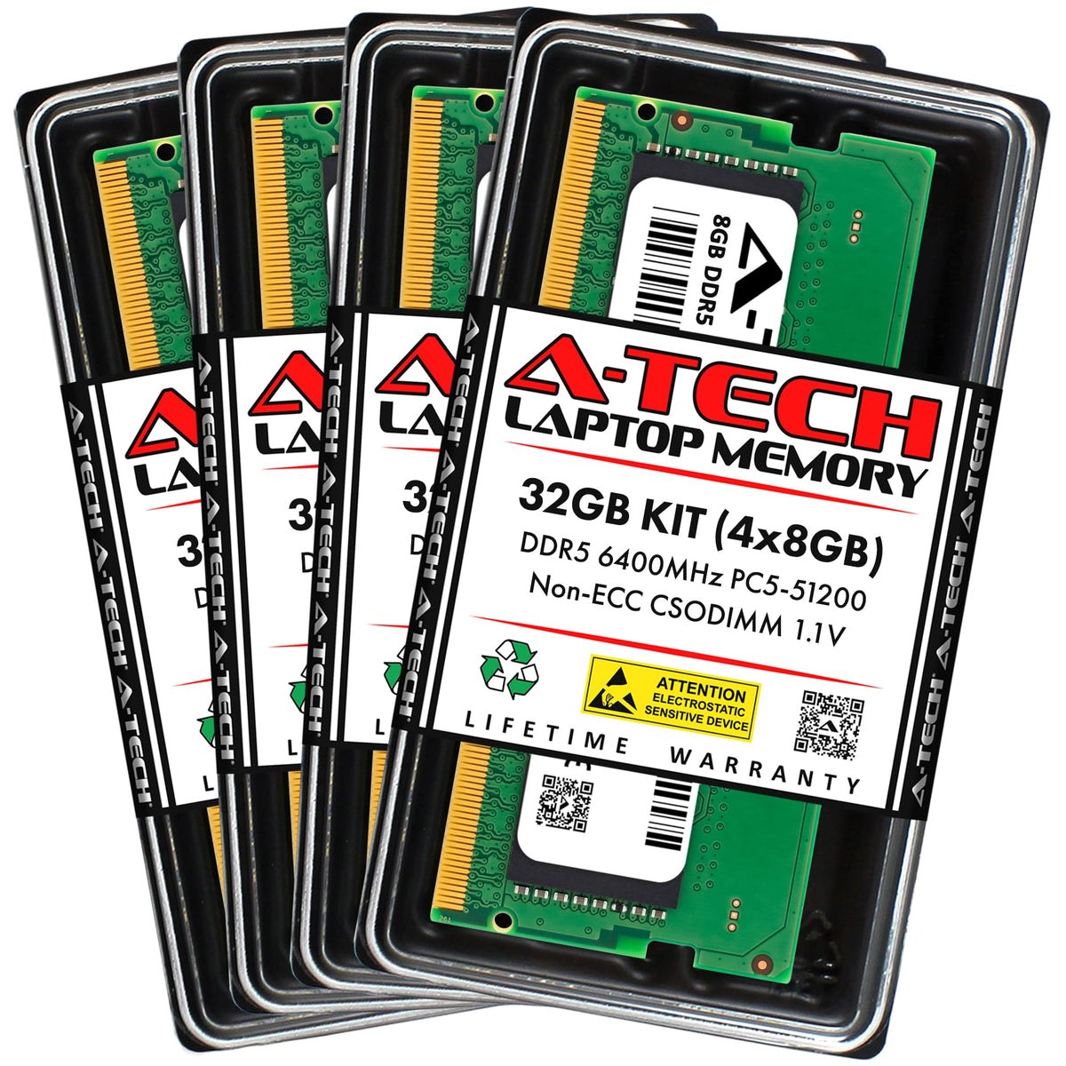 A-Tech 8GB DDR5 6400MHz PC5-51200 (PC5-6400B) CL52 CSODIMM Non-ECC RAM Memory Upgrade Module for Laptop, Notebook Computers