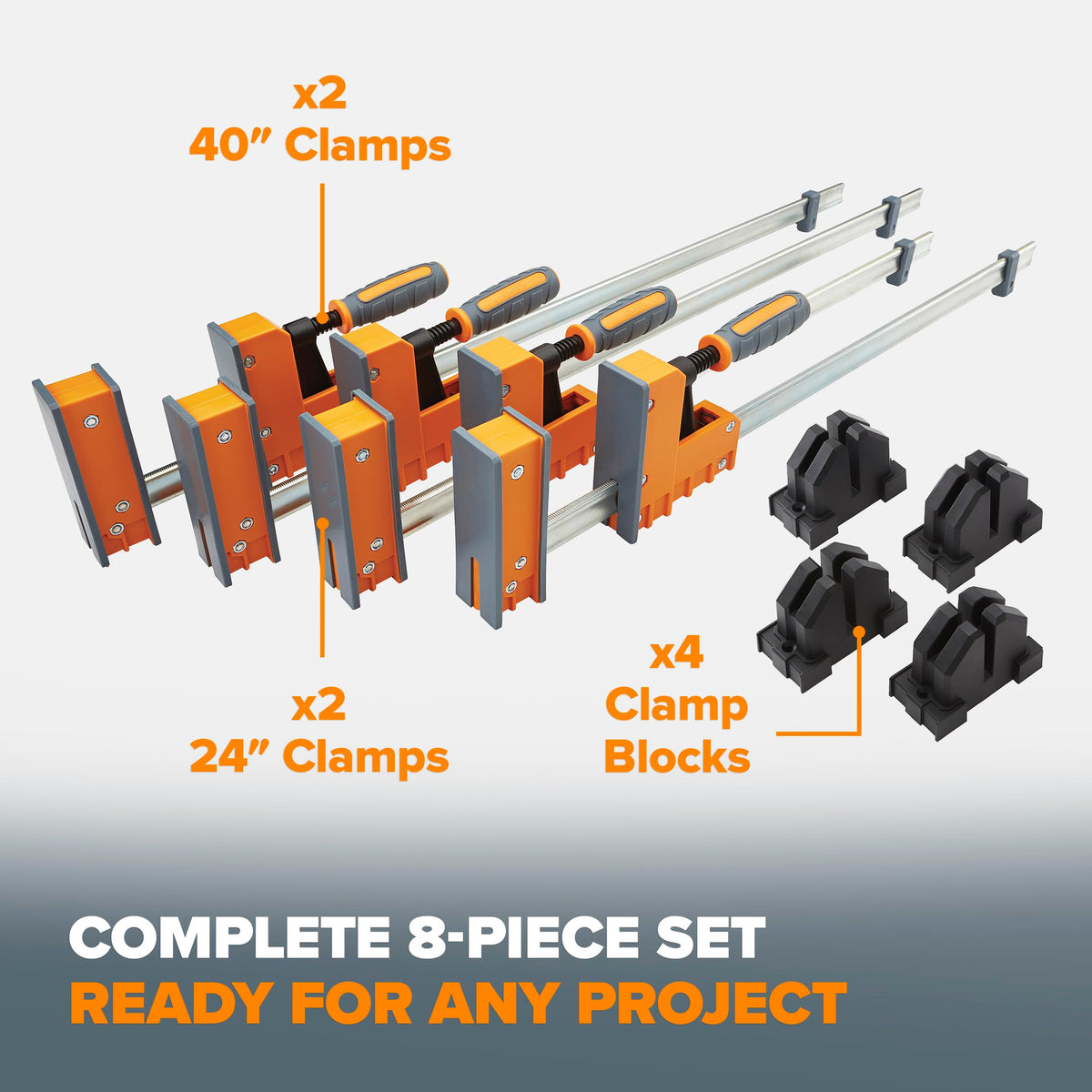 Bora Parallel Clamps Woodworking Set, 8 Piece - 1100 Lbs