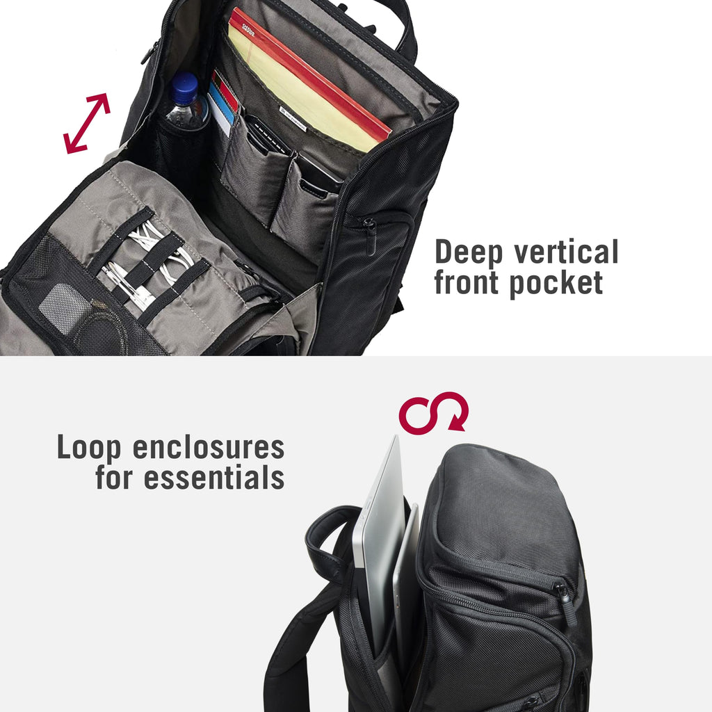 Victorinox Altmont Professional Fliptop Laptop Backpack - Tablet & Laptop Bag for Travel Accessories - Computer Backpack Includes Sleek Organizer - 26 Liters, Black