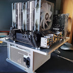Open Air Frame Computer Case PC Test Bench Aluminum Computer Cases Shell, Support Installation of Water Cooling Devices Compatible with ITX/MATX/ATX Motherboards(MATX Motherboard)